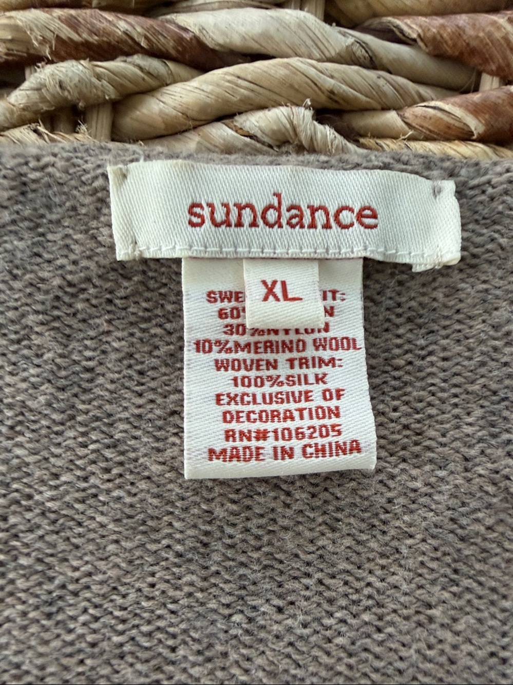 Sundance Embellished Taupe Cardigan Sweater - Picture 9 of 11
